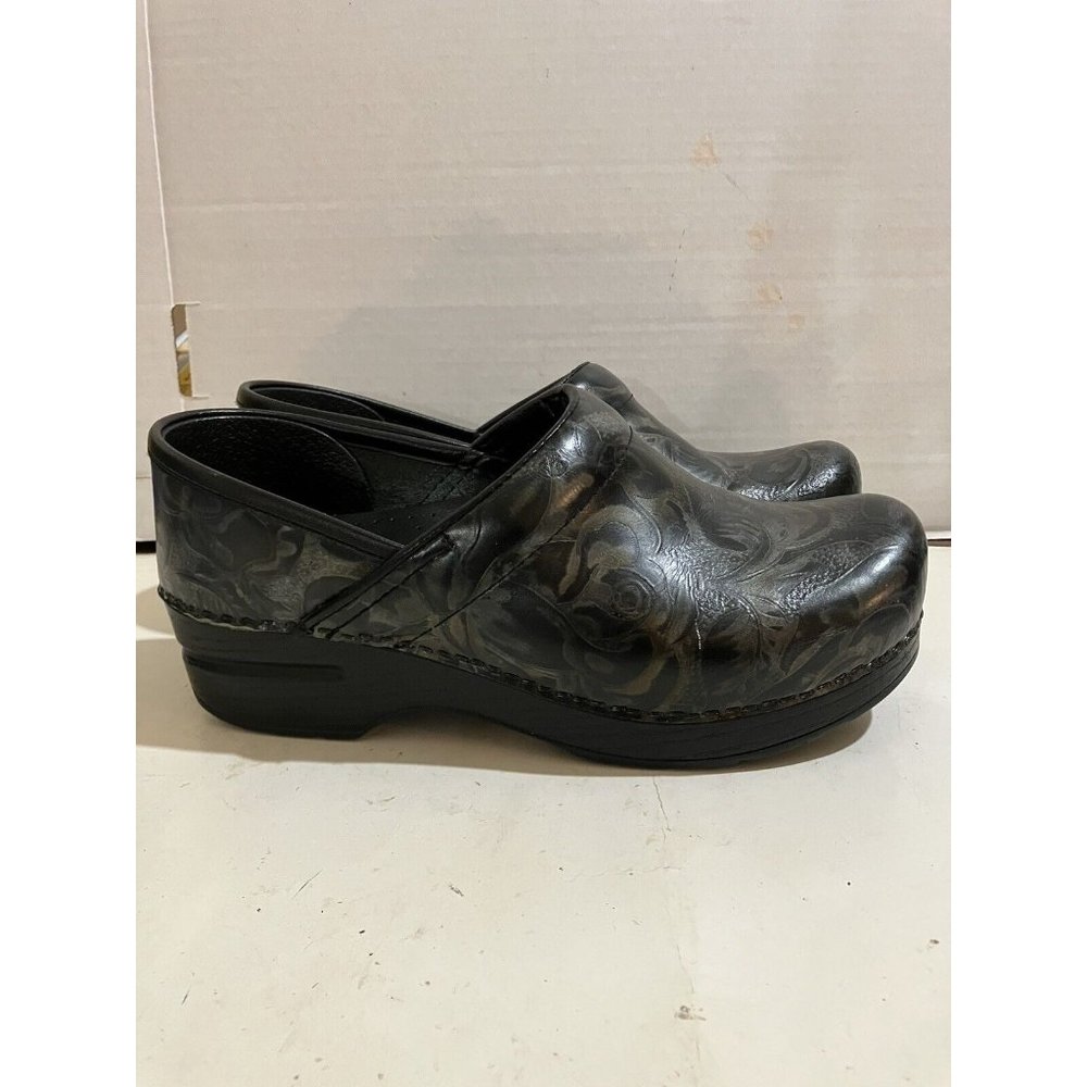 Dansko Black Patterned Clogs - image 5